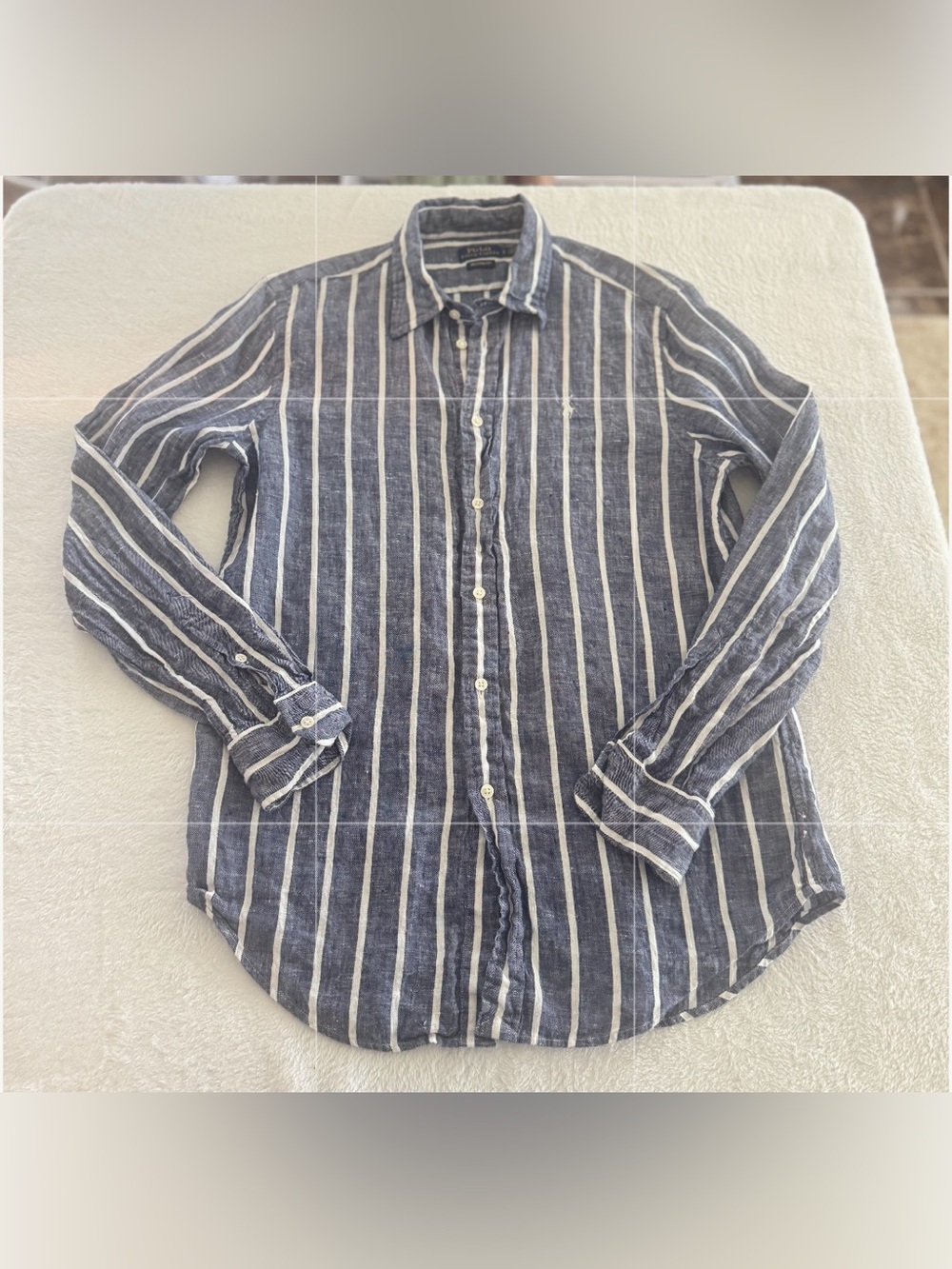 Polo Ralph Lauren Women’s Linen Striped Button Down Shirt Size Small